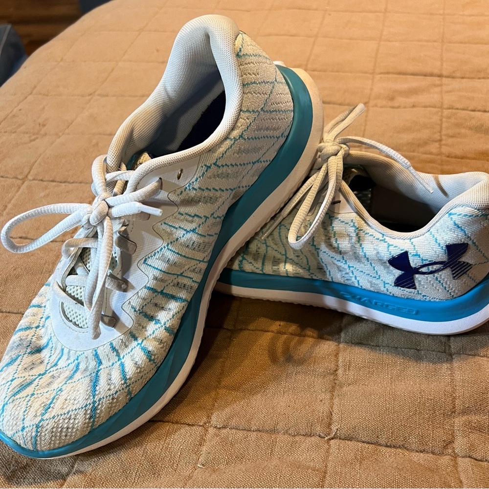 Under Armour Blue and White Athletic Shoes
